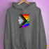 LGBTQ Progress Pride Flag Ripped Reveal Hoodie - Grey Heather
